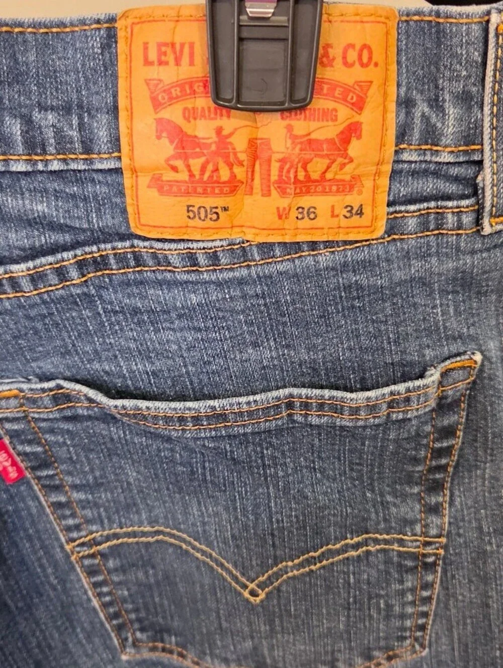 Levi's 505 Men's Blue Denim Jeans, Waist 36, Length 34